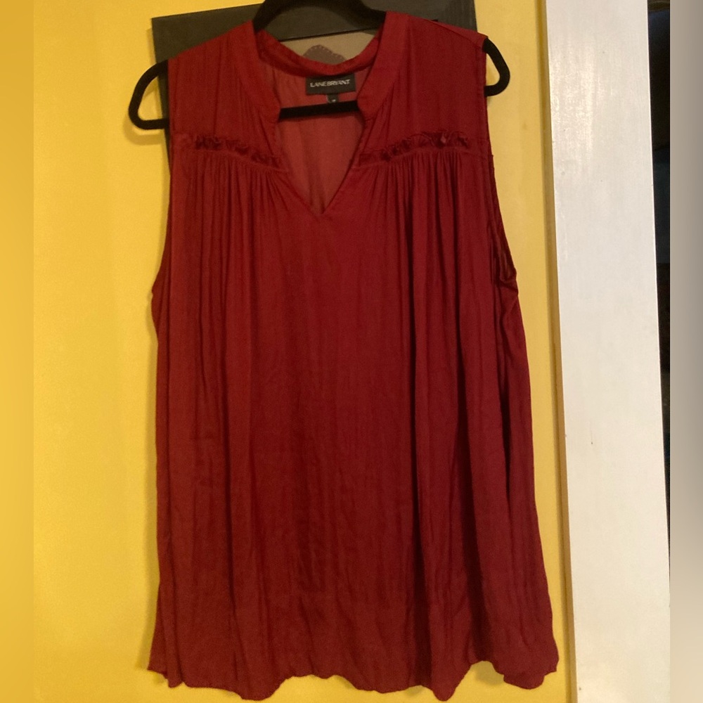Red Sleeveless Blouse